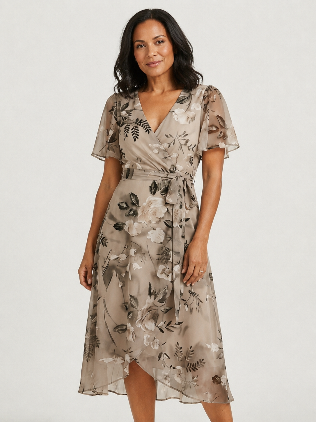 Zafrina | Abstract Pattern Midi Dress