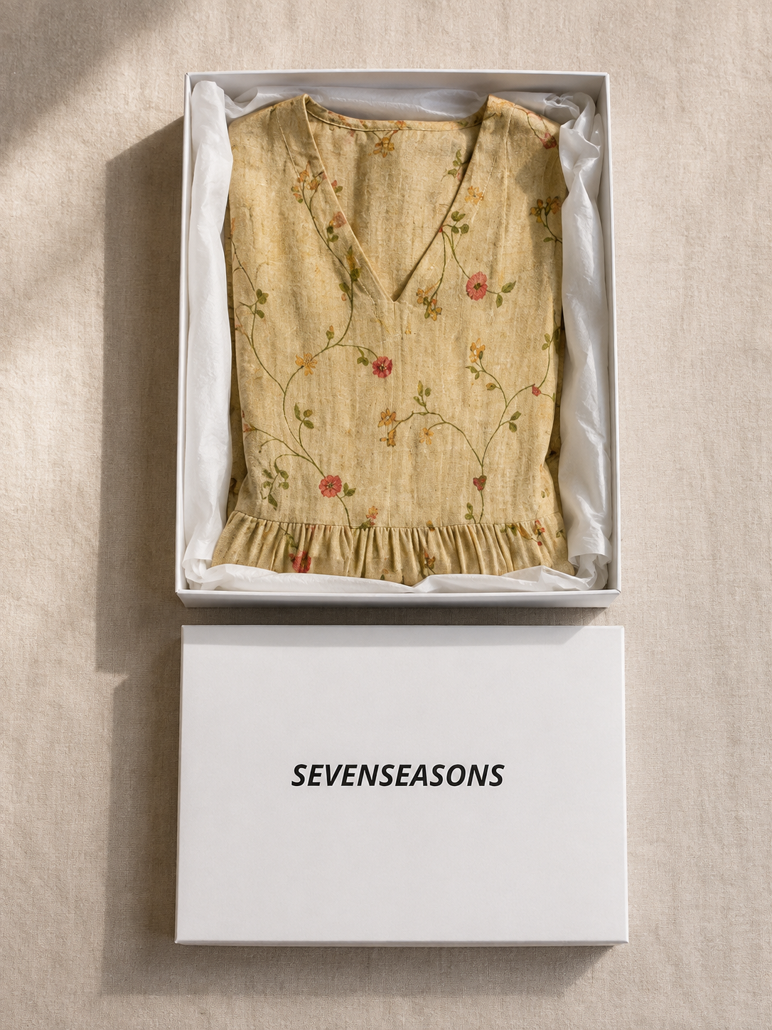 Marina | Floral V Neck Three Quarter Sleeve Maxi Dress