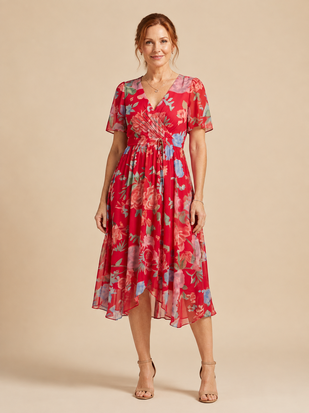 Zafrina | Abstract Pattern Midi Dress