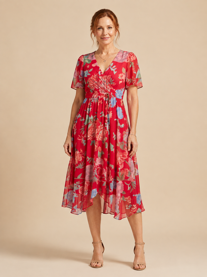 Zafrina | Abstract Pattern Midi Dress