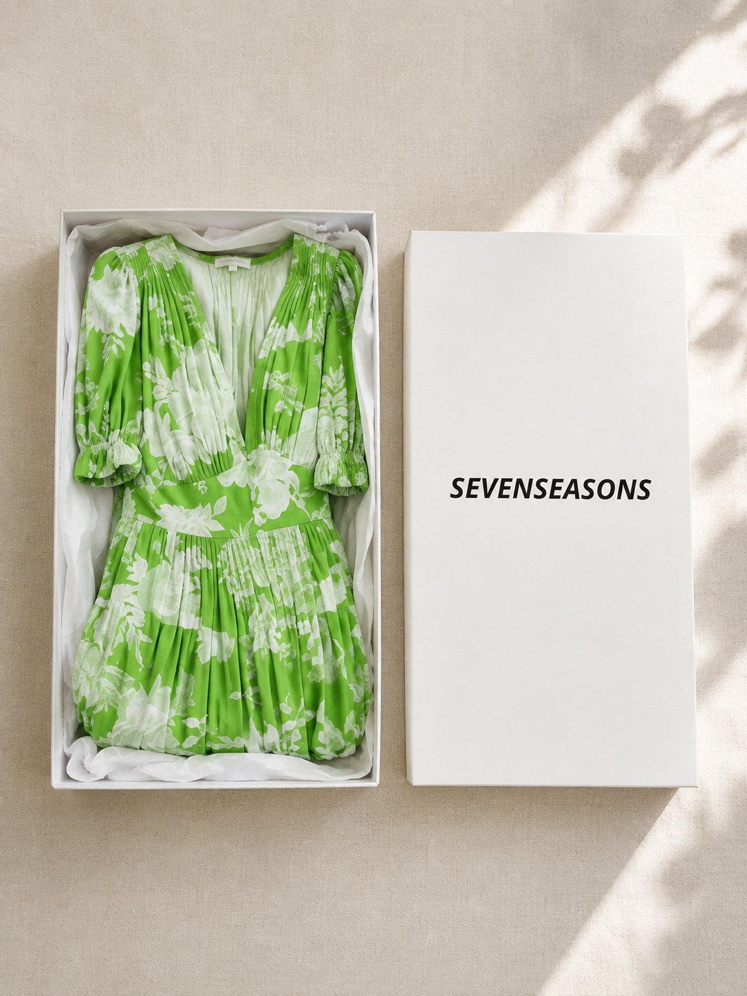Ione | Short Sleeve V Neck Floral Midi Dress